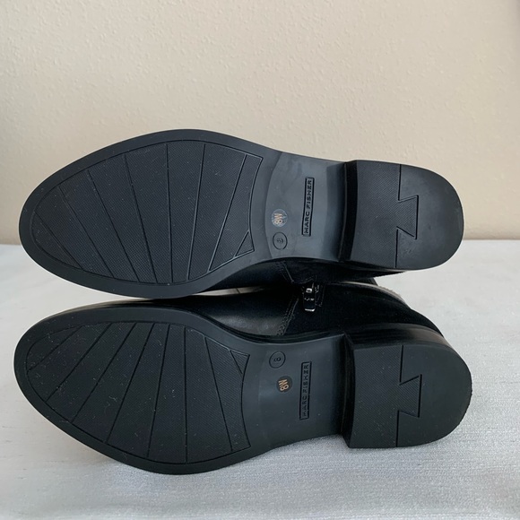 NWOT MARC FISHER Black Leather/Suede Dual Buckle Knee High Boots Woman’s 8W - Picture 16 of 16